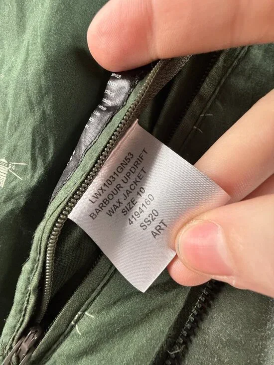 Barbour Updrift Lightweight 4oz Wax Waxed Jacket Women Full Zip Green Hooded 6 - Picture 13 of 16